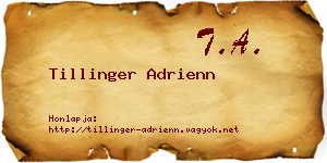 Tillinger Adrienn névjegykártya